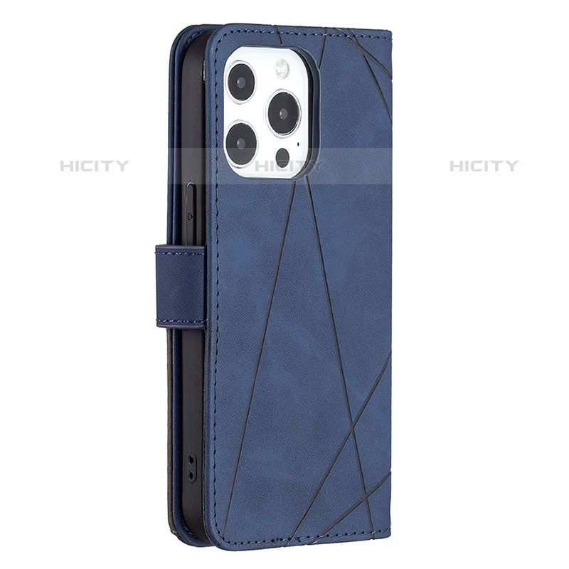 Handytasche Stand Schutzhülle Flip Leder Hülle Modisch Muster L06 für Apple iPhone 16 Pro Max Blau