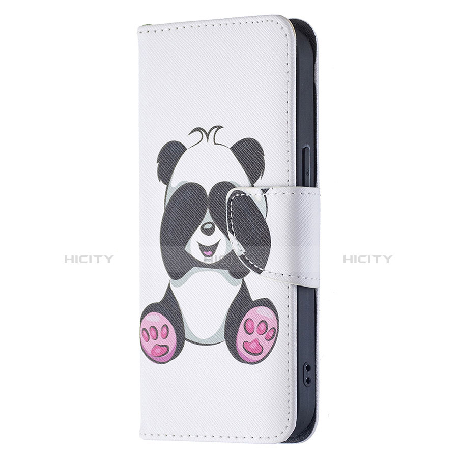 Handytasche Stand Schutzhülle Flip Leder Hülle Modisch Muster L07 für Apple iPhone 13 Mini Weiß