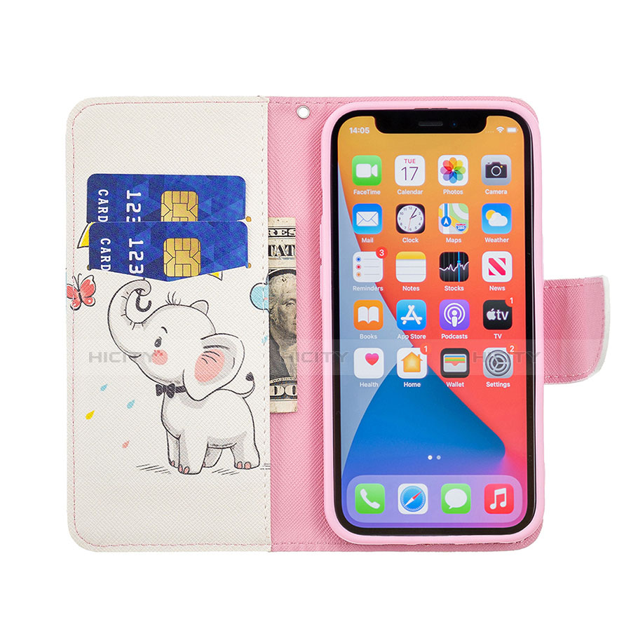 Handytasche Stand Schutzhülle Flip Leder Hülle Modisch Muster L07 für Apple iPhone 13 Pro Max Gelb