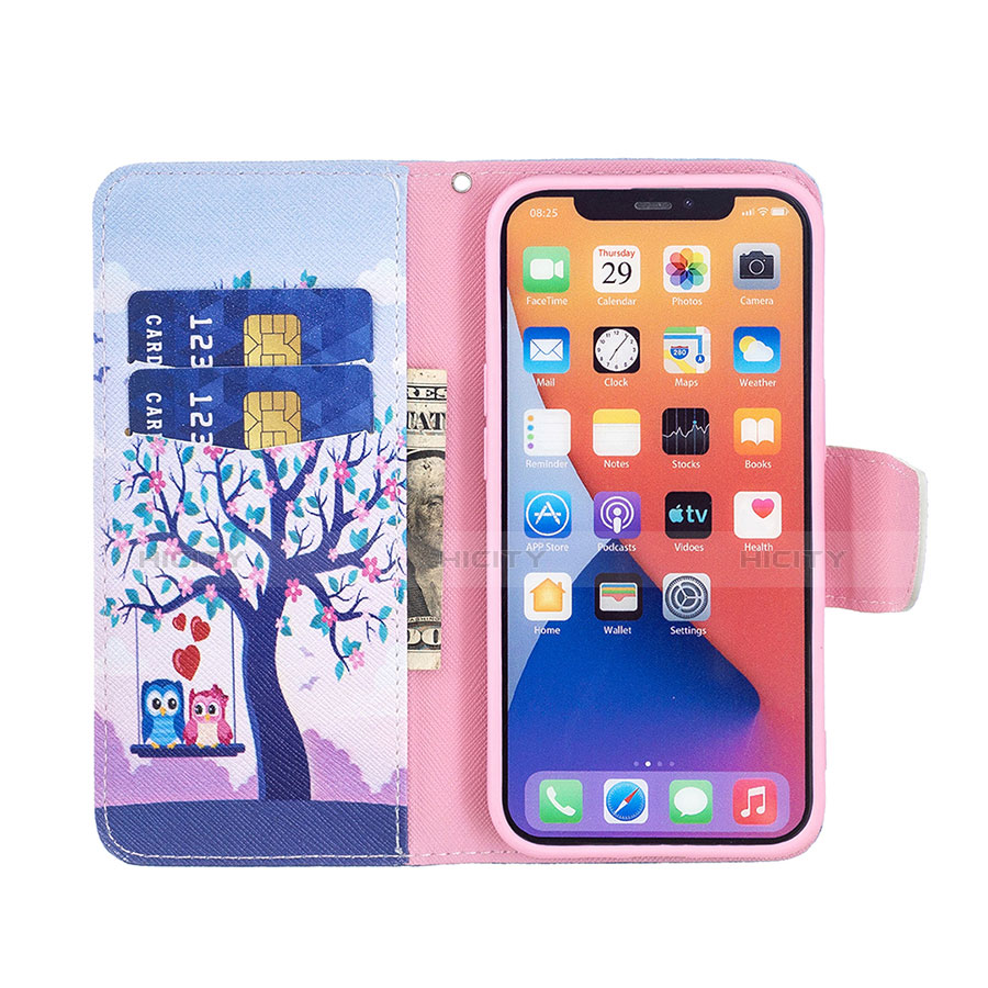 Handytasche Stand Schutzhülle Flip Leder Hülle Modisch Muster L07 für Apple iPhone 14 Plus Plusfarbig