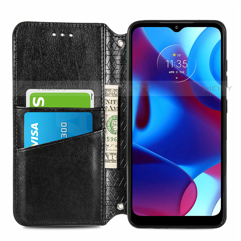 Handytasche Stand Schutzhülle Flip Leder Hülle Modisch Muster S01D für Motorola Moto G Pure groß