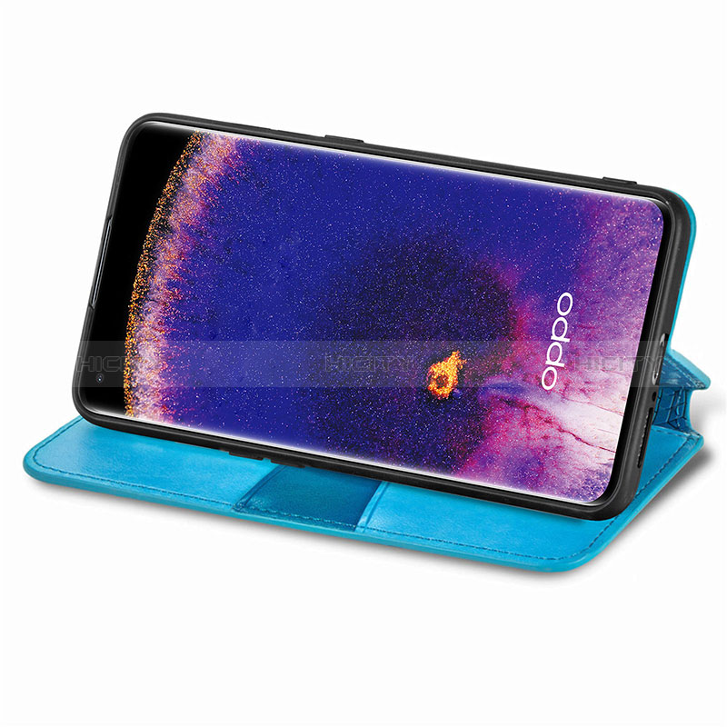 Handytasche Stand Schutzhülle Flip Leder Hülle Modisch Muster S01D für Oppo Find X5 5G groß