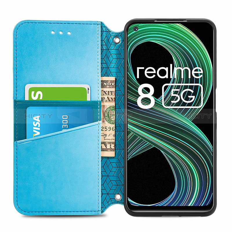 Handytasche Stand Schutzhülle Flip Leder Hülle Modisch Muster S01D für Realme 9 5G India