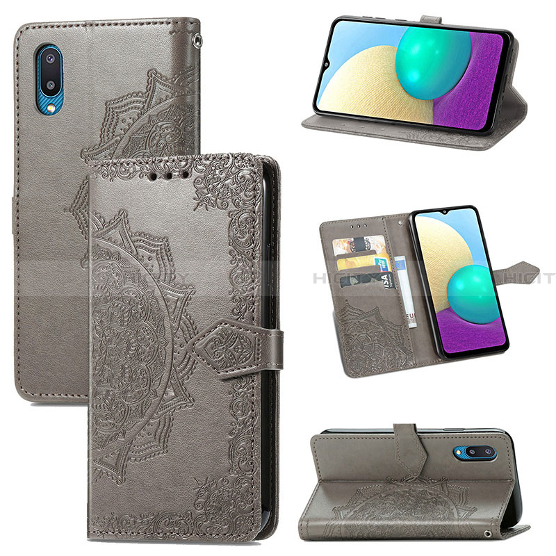 Handytasche Stand Schutzhülle Flip Leder Hülle Modisch Muster S01D für Samsung Galaxy A02