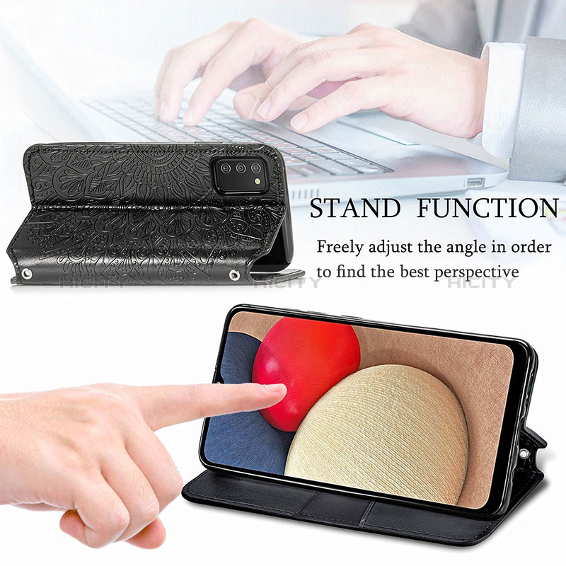 Handytasche Stand Schutzhülle Flip Leder Hülle Modisch Muster S01D für Samsung Galaxy A02s