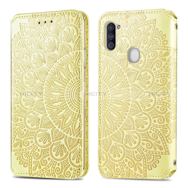 Handytasche Stand Schutzhülle Flip Leder Hülle Modisch Muster S01D für Samsung Galaxy A11 Gold