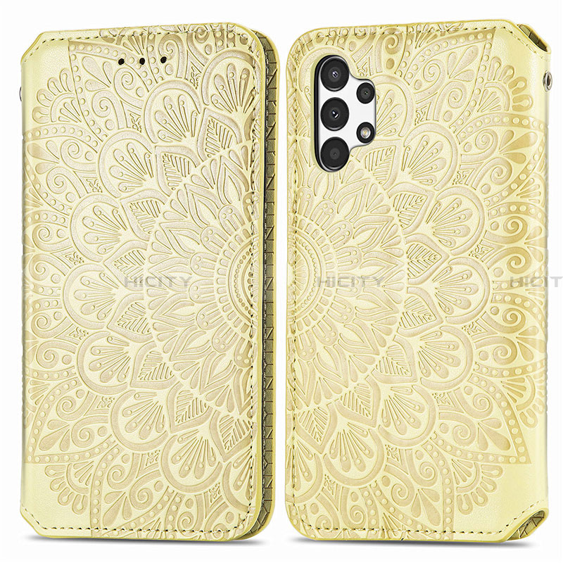 Handytasche Stand Schutzhülle Flip Leder Hülle Modisch Muster S01D für Samsung Galaxy A13 4G Gold