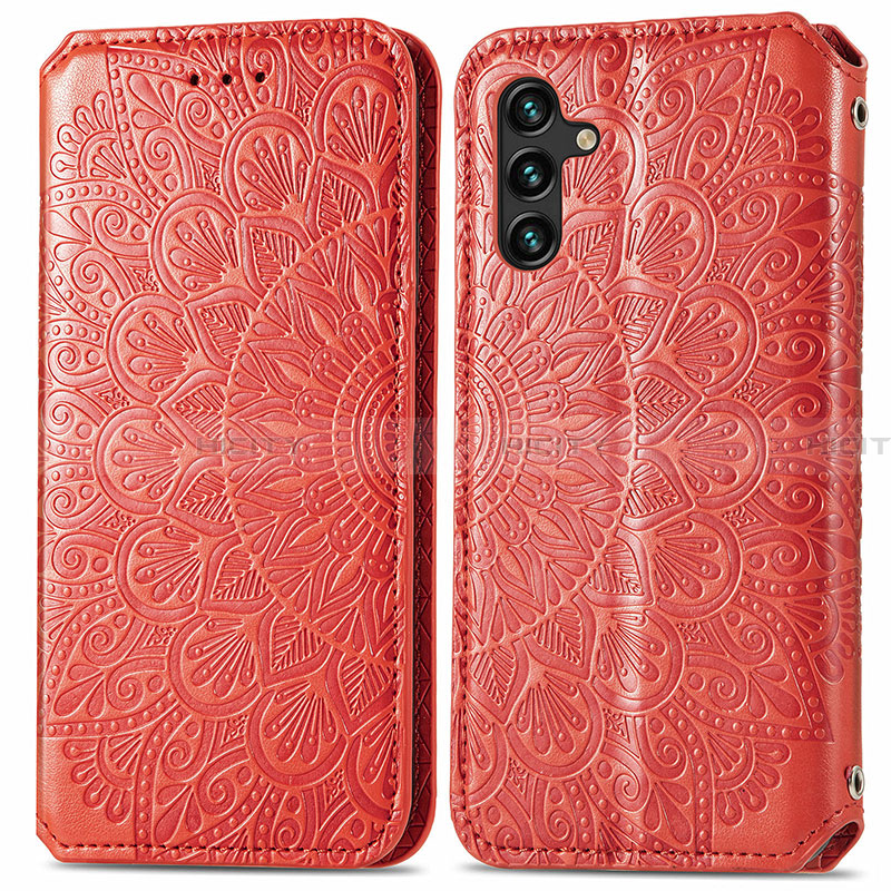 Handytasche Stand Schutzhülle Flip Leder Hülle Modisch Muster S01D für Samsung Galaxy A13 5G Rot