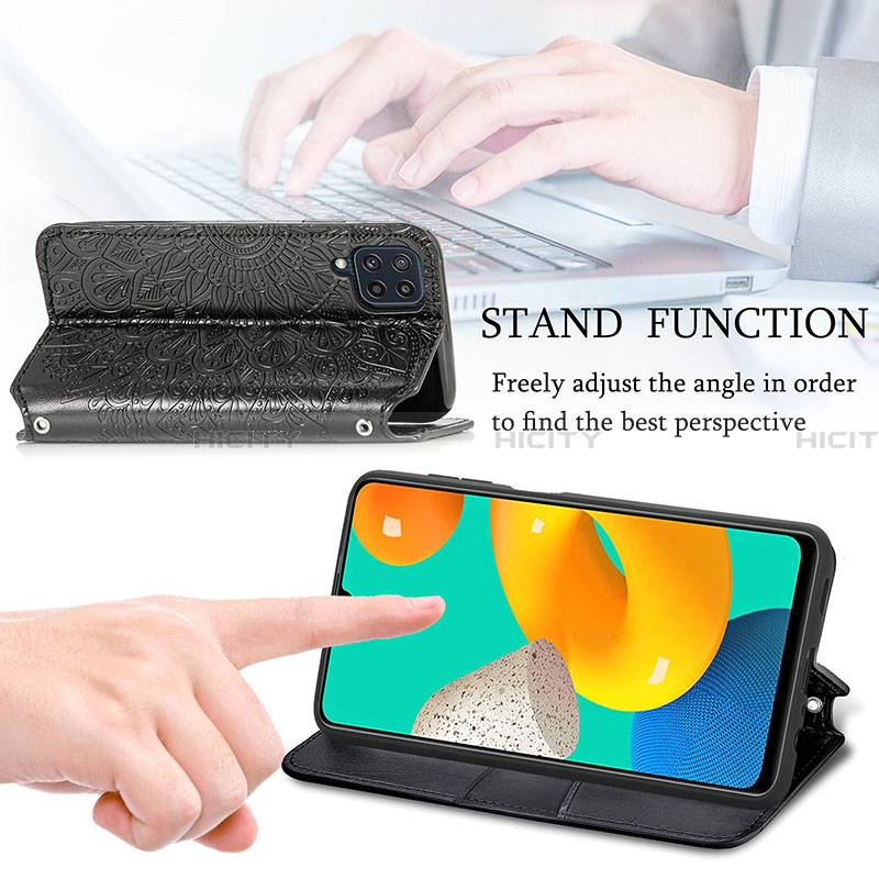 Handytasche Stand Schutzhülle Flip Leder Hülle Modisch Muster S01D für Samsung Galaxy A22 4G groß