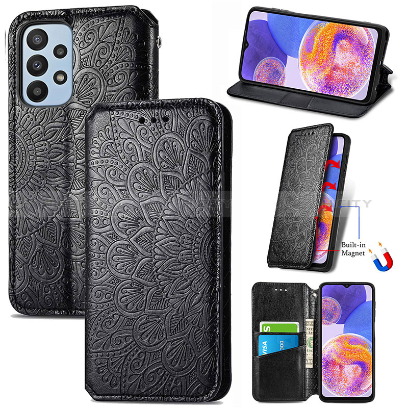 Handytasche Stand Schutzhülle Flip Leder Hülle Modisch Muster S01D für Samsung Galaxy A23 5G