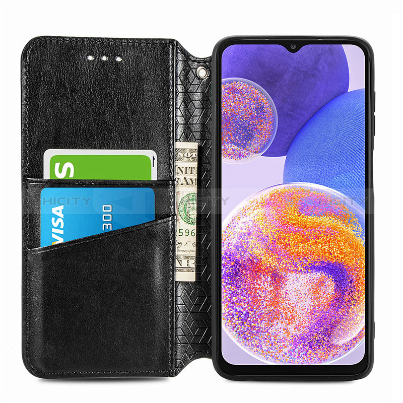 Handytasche Stand Schutzhülle Flip Leder Hülle Modisch Muster S01D für Samsung Galaxy A23 5G groß