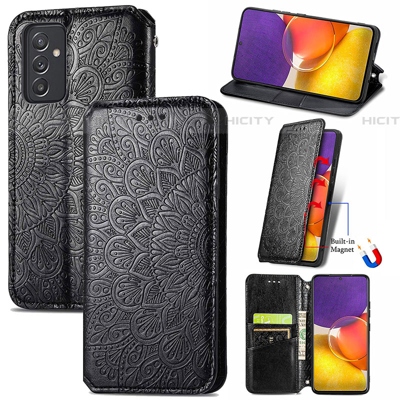 Handytasche Stand Schutzhülle Flip Leder Hülle Modisch Muster S01D für Samsung Galaxy A24 4G groß