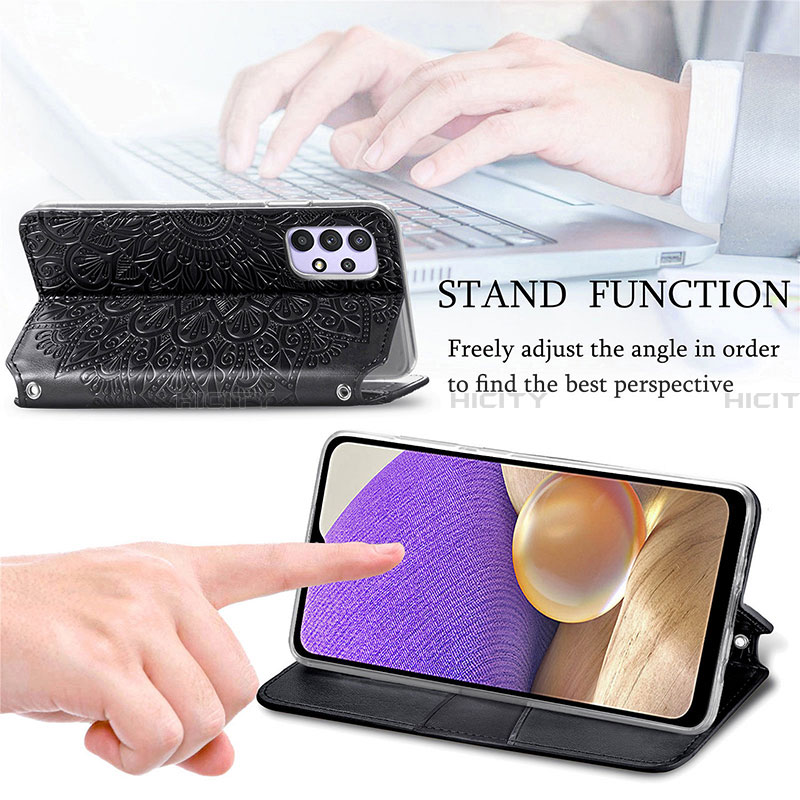 Handytasche Stand Schutzhülle Flip Leder Hülle Modisch Muster S01D für Samsung Galaxy A32 4G