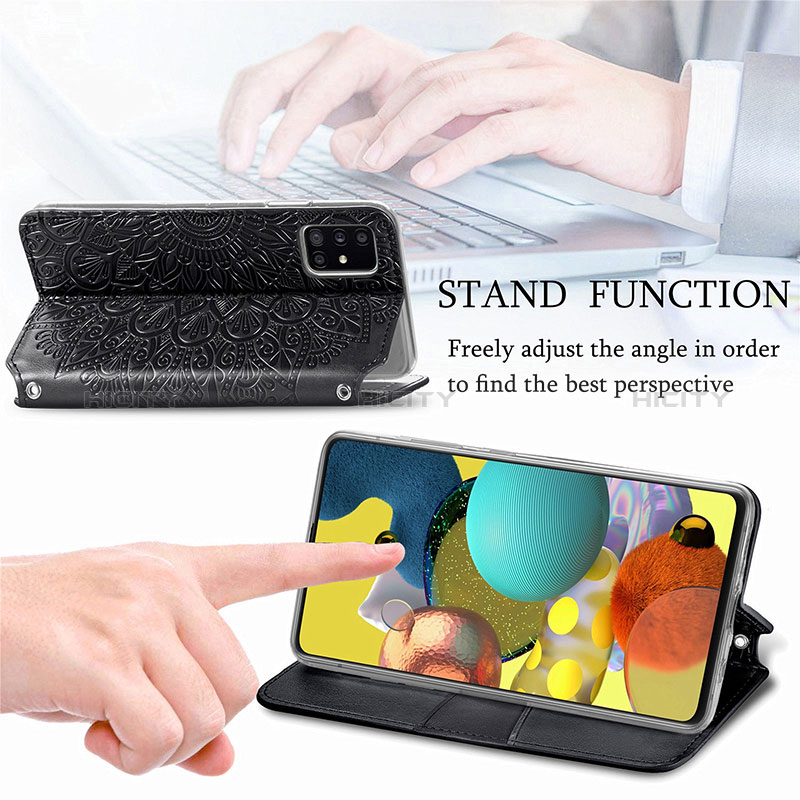 Handytasche Stand Schutzhülle Flip Leder Hülle Modisch Muster S01D für Samsung Galaxy A71 4G A715 groß