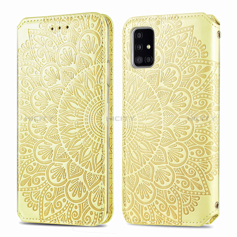 Handytasche Stand Schutzhülle Flip Leder Hülle Modisch Muster S01D für Samsung Galaxy A71 5G Gold