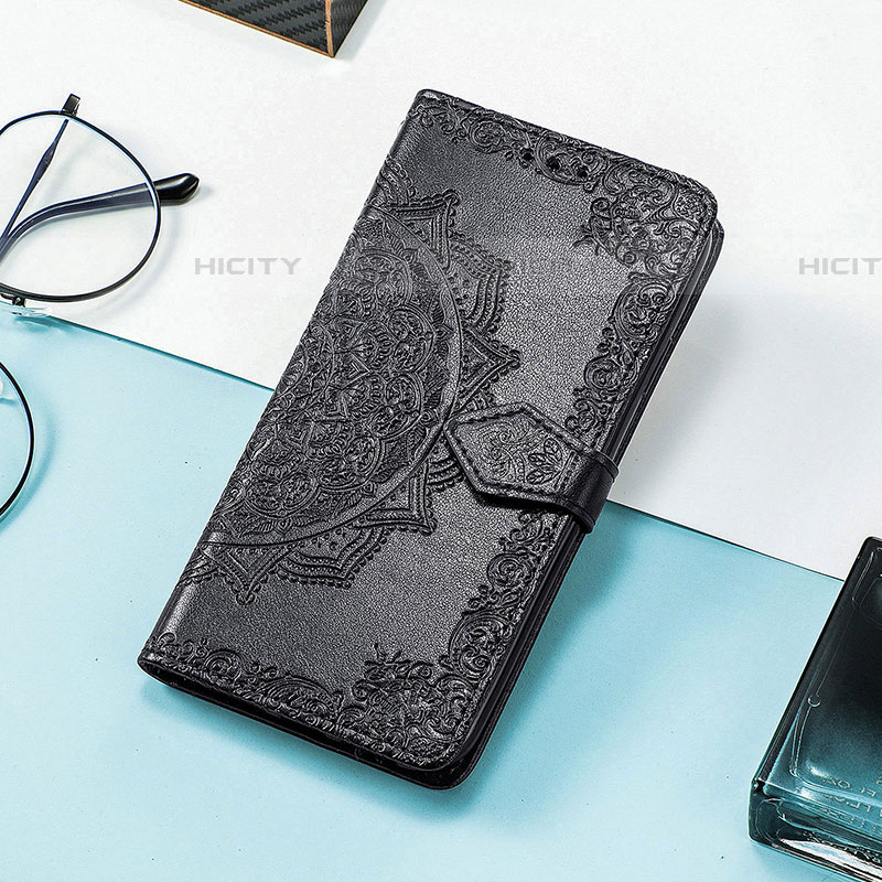 Handytasche Stand Schutzhülle Flip Leder Hülle Modisch Muster S01D für Samsung Galaxy F13 4G Schwarz