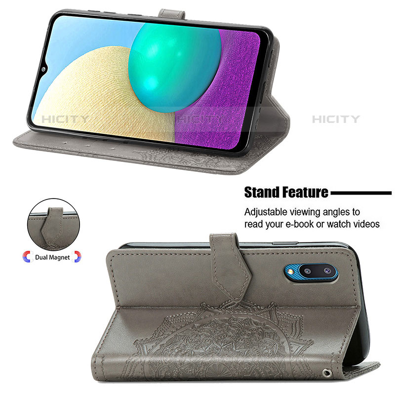 Handytasche Stand Schutzhülle Flip Leder Hülle Modisch Muster S01D für Samsung Galaxy M02