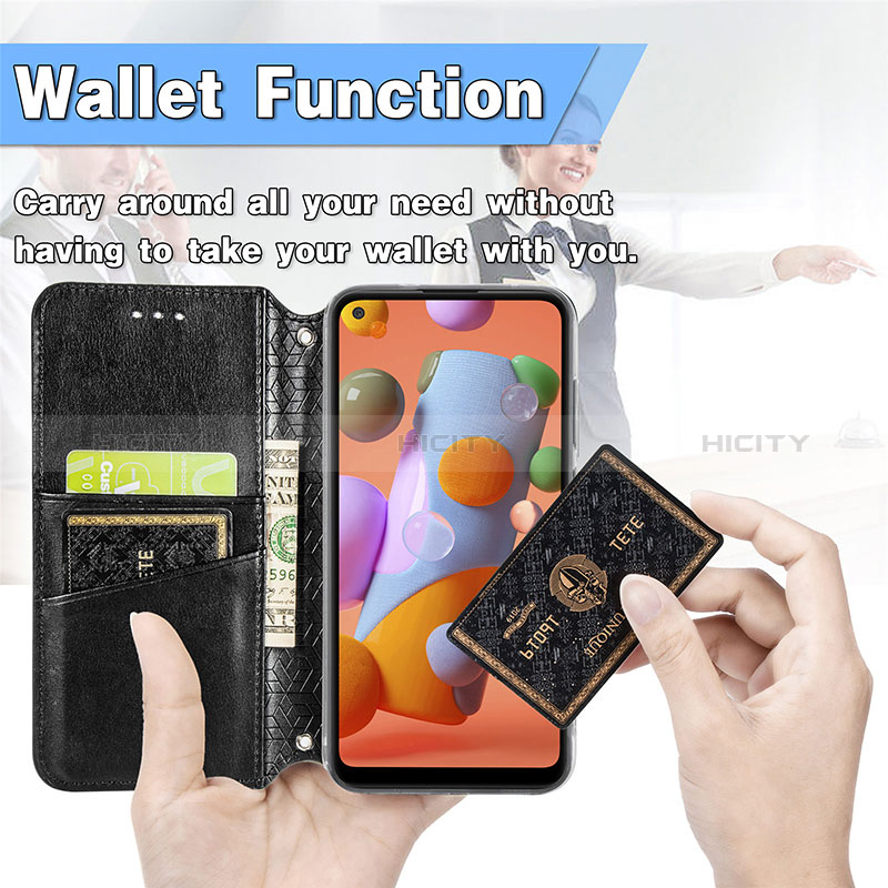 Handytasche Stand Schutzhülle Flip Leder Hülle Modisch Muster S01D für Samsung Galaxy M11