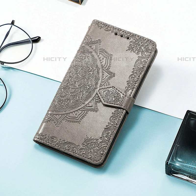 Handytasche Stand Schutzhülle Flip Leder Hülle Modisch Muster S01D für Samsung Galaxy M13 4G Grau