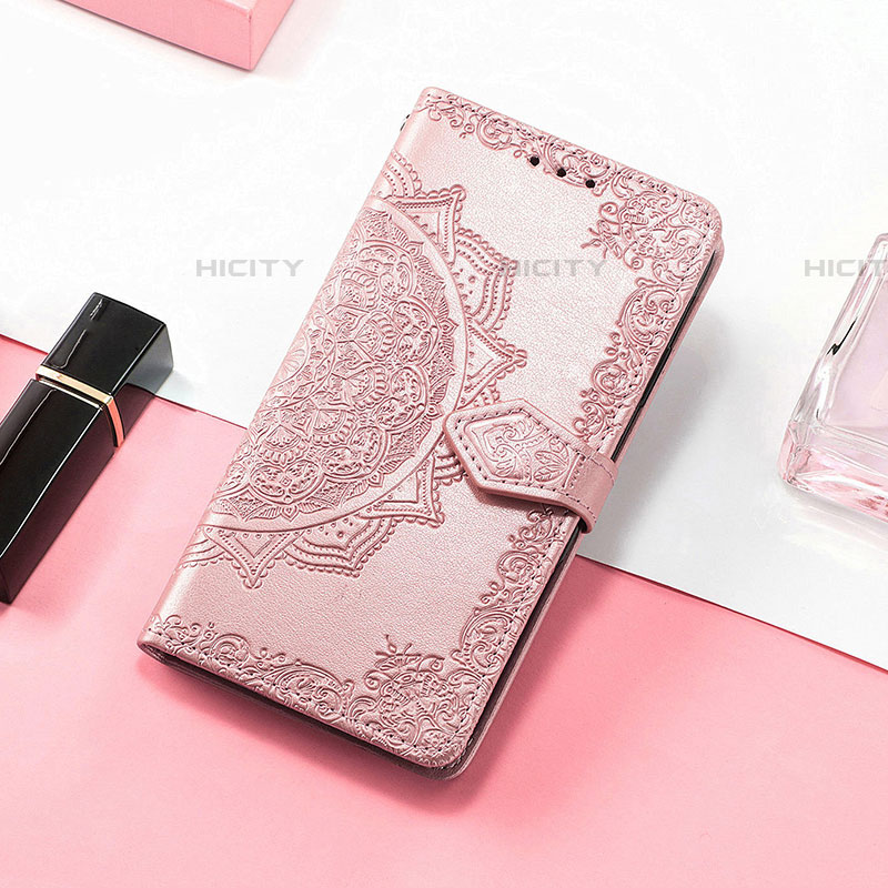 Handytasche Stand Schutzhülle Flip Leder Hülle Modisch Muster S01D für Samsung Galaxy M13 4G Rosegold