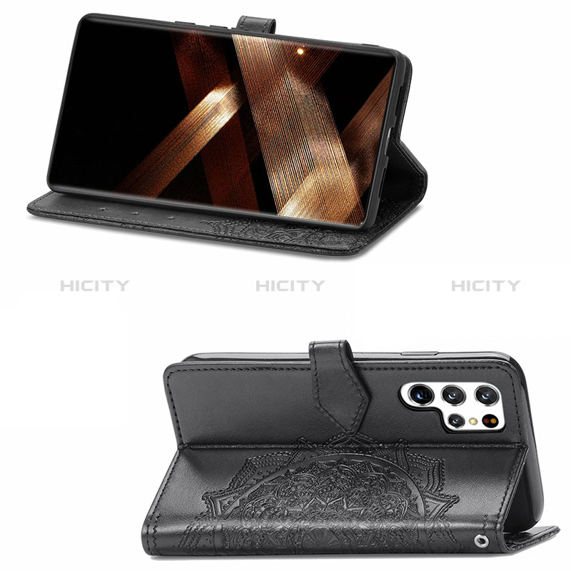 Handytasche Stand Schutzhülle Flip Leder Hülle Modisch Muster S01D für Samsung Galaxy S24 Ultra 5G groß