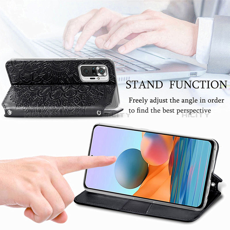 Handytasche Stand Schutzhülle Flip Leder Hülle Modisch Muster S01D für Xiaomi Redmi Note 10 Pro 4G groß