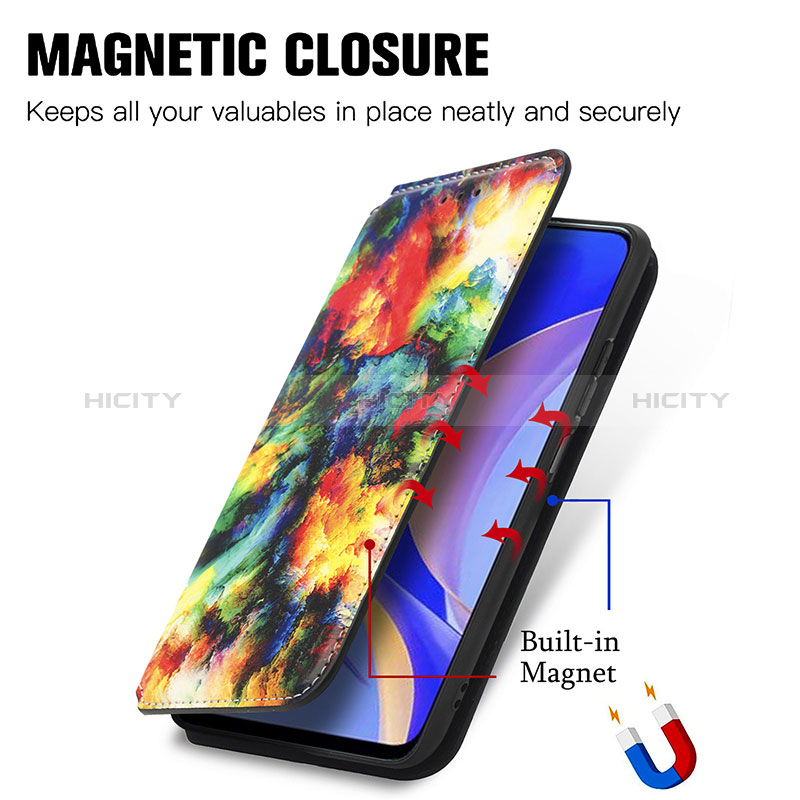 Handytasche Stand Schutzhülle Flip Leder Hülle Modisch Muster S02D für Huawei Enjoy 50 Pro groß