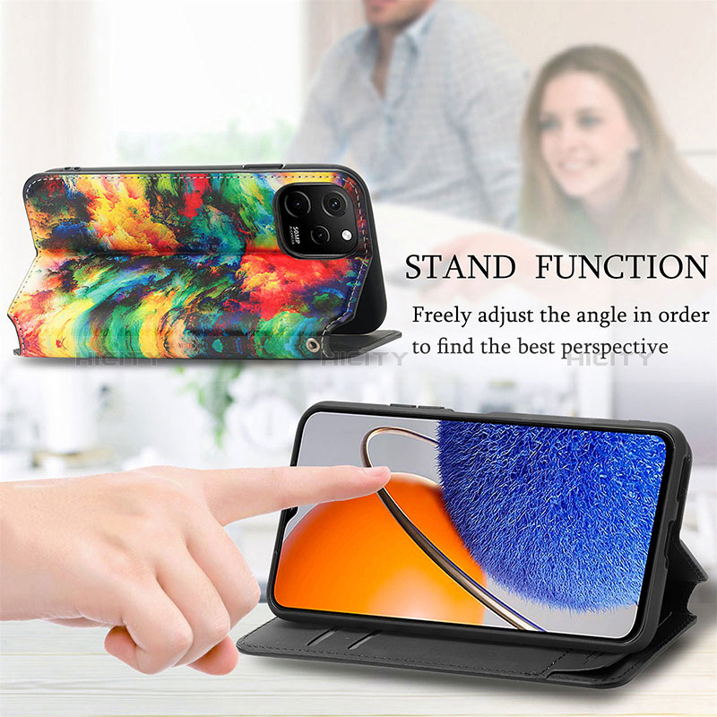 Handytasche Stand Schutzhülle Flip Leder Hülle Modisch Muster S02D für Huawei Enjoy 50z groß