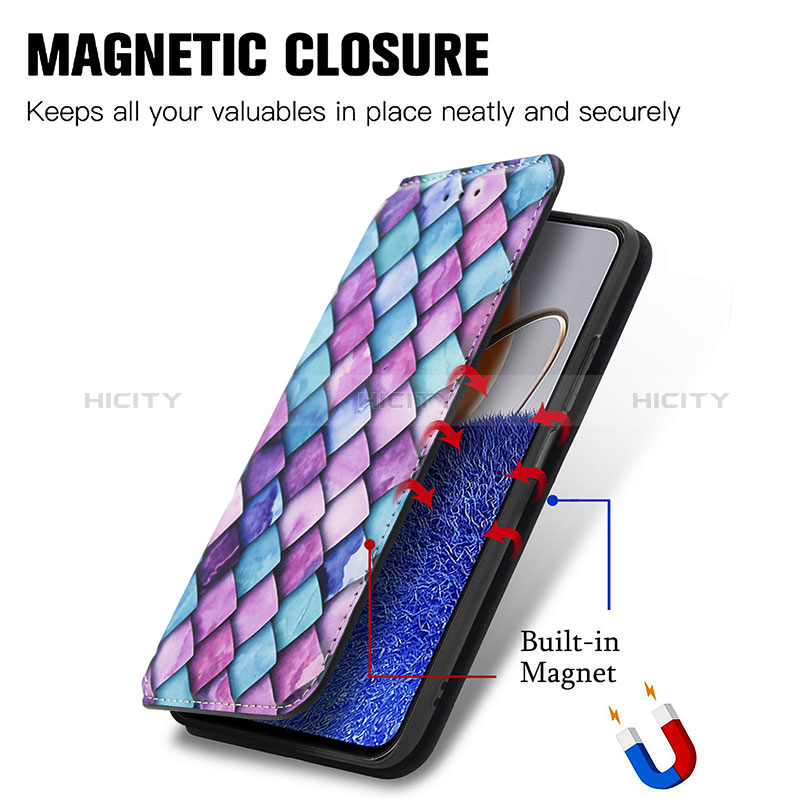 Handytasche Stand Schutzhülle Flip Leder Hülle Modisch Muster S02D für Huawei Enjoy 50z groß