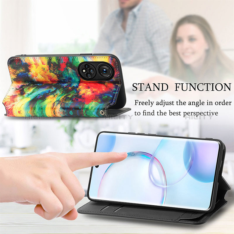 Handytasche Stand Schutzhülle Flip Leder Hülle Modisch Muster S02D für Huawei Honor 50 5G