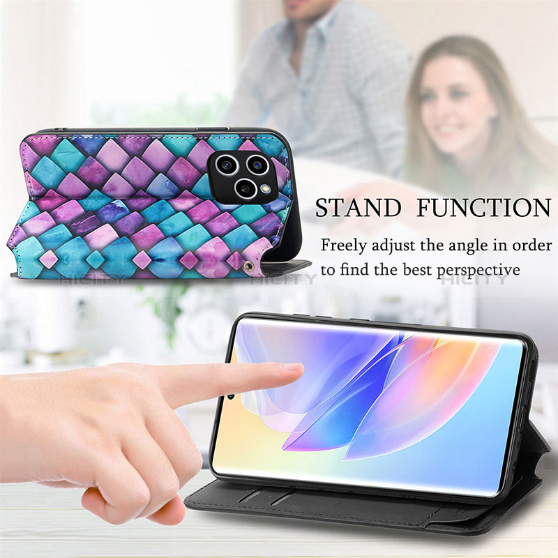 Handytasche Stand Schutzhülle Flip Leder Hülle Modisch Muster S02D für Huawei Honor 60 SE 5G