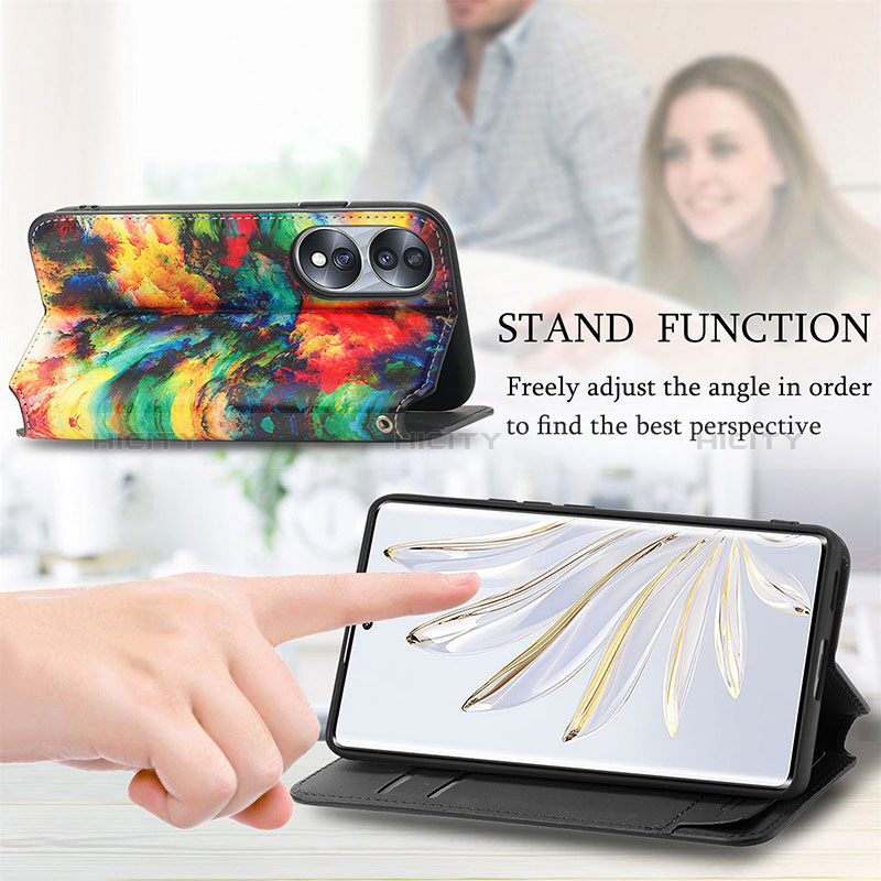 Handytasche Stand Schutzhülle Flip Leder Hülle Modisch Muster S02D für Huawei Honor 70 5G