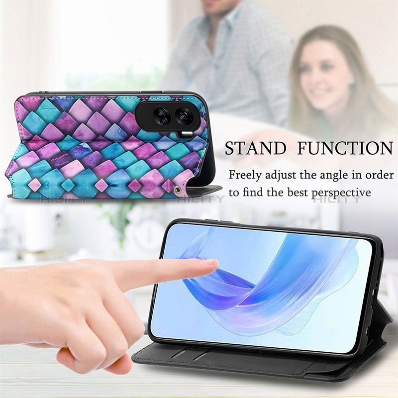 Handytasche Stand Schutzhülle Flip Leder Hülle Modisch Muster S02D für Huawei Honor 90 Lite 5G groß