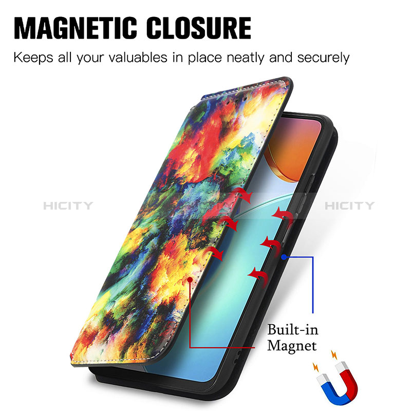 Handytasche Stand Schutzhülle Flip Leder Hülle Modisch Muster S02D für Huawei Honor X7