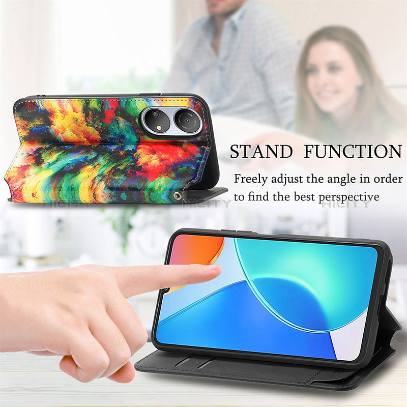 Handytasche Stand Schutzhülle Flip Leder Hülle Modisch Muster S02D für Huawei Honor X7