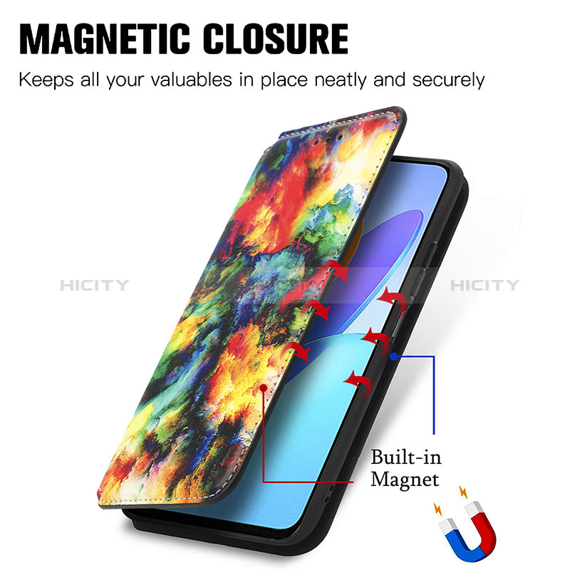 Handytasche Stand Schutzhülle Flip Leder Hülle Modisch Muster S02D für Huawei Honor X8 5G groß