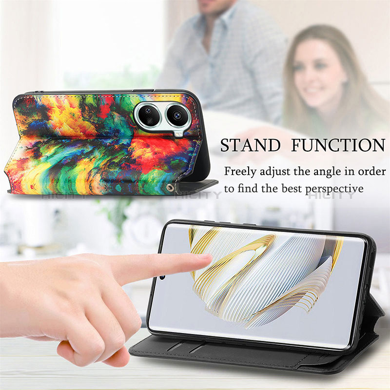 Handytasche Stand Schutzhülle Flip Leder Hülle Modisch Muster S02D für Huawei Nova 10 SE groß