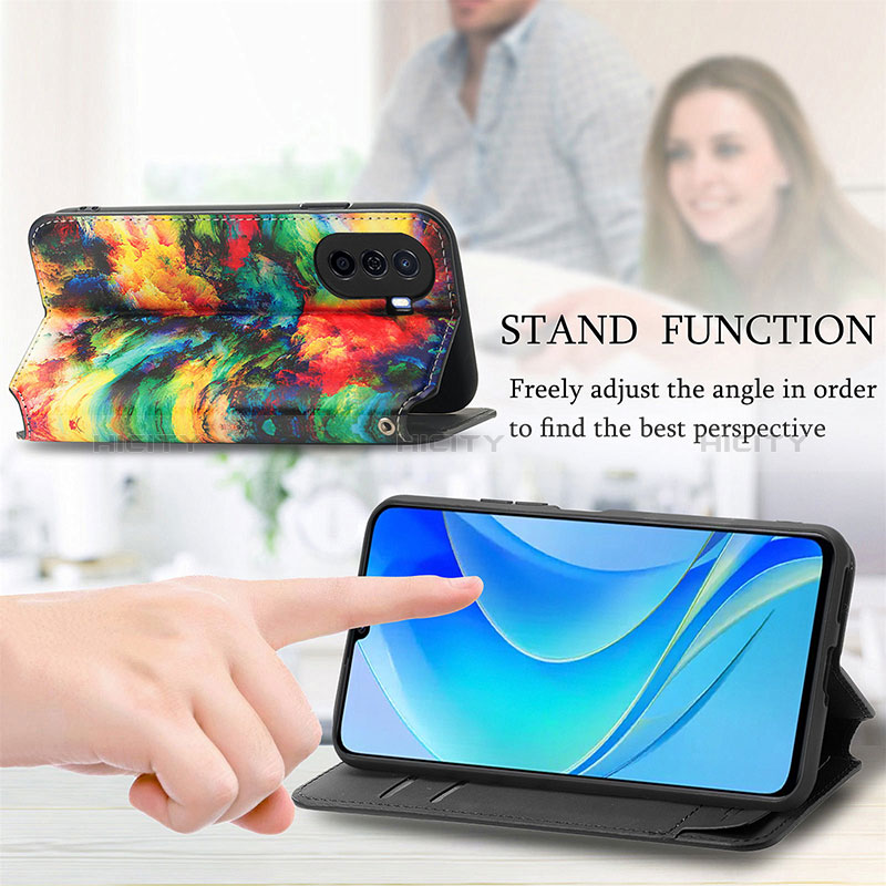 Handytasche Stand Schutzhülle Flip Leder Hülle Modisch Muster S02D für Huawei Nova Y70 groß