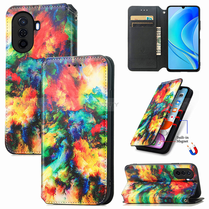 Handytasche Stand Schutzhülle Flip Leder Hülle Modisch Muster S02D für Huawei Nova Y70 groß