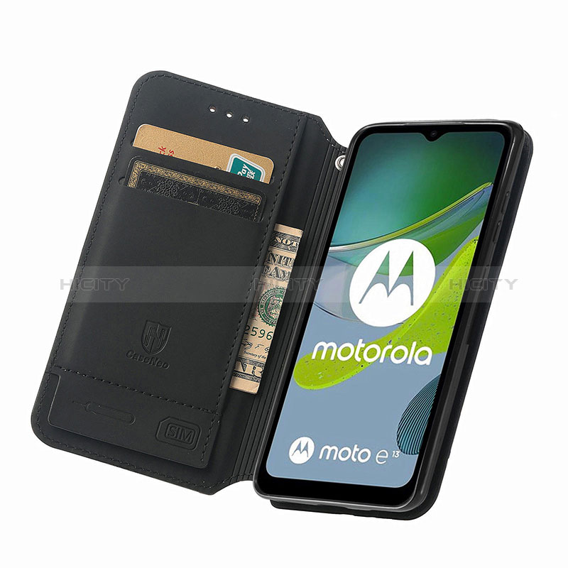 Handytasche Stand Schutzhülle Flip Leder Hülle Modisch Muster S02D für Motorola Moto E13