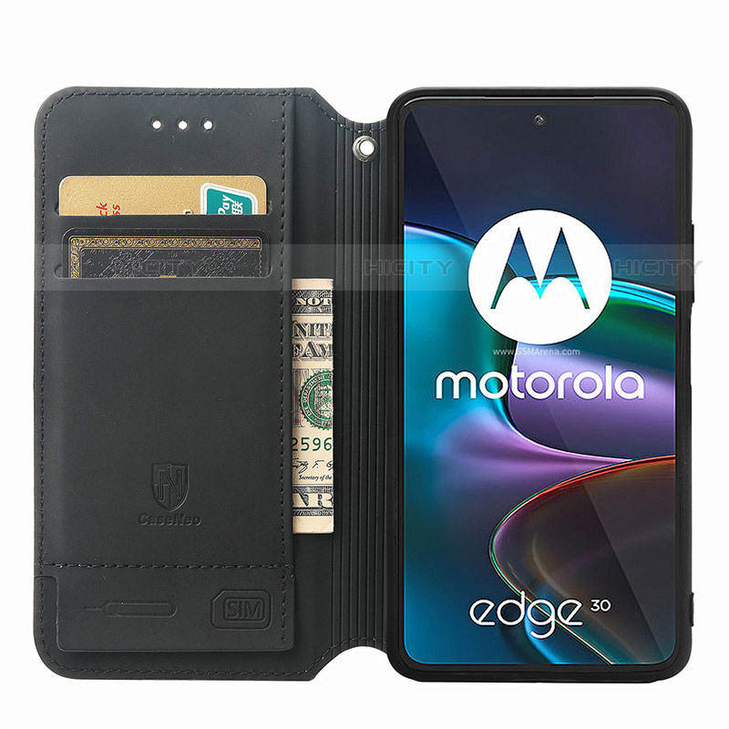 Handytasche Stand Schutzhülle Flip Leder Hülle Modisch Muster S02D für Motorola Moto Edge 30 5G groß