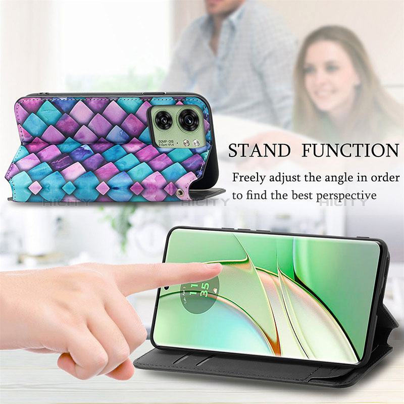 Handytasche Stand Schutzhülle Flip Leder Hülle Modisch Muster S02D für Motorola Moto Edge 40 5G