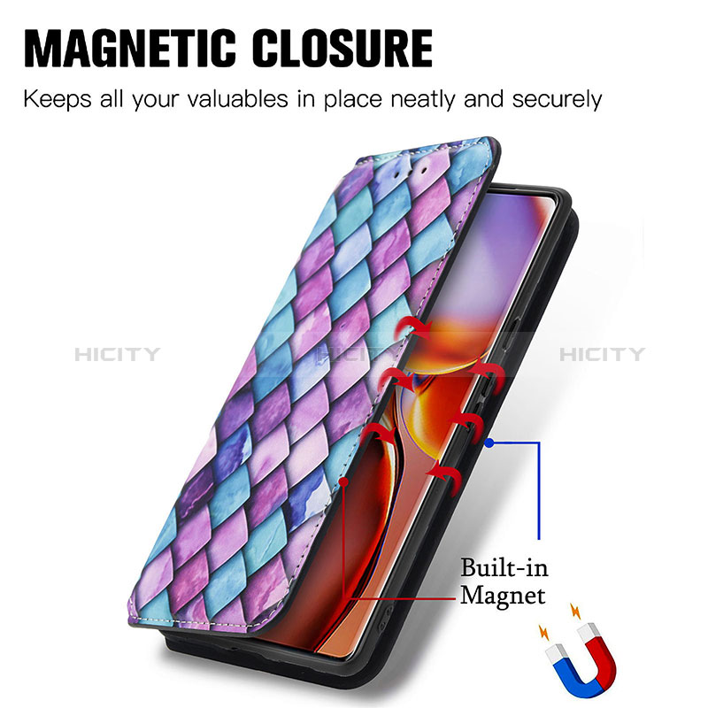 Handytasche Stand Schutzhülle Flip Leder Hülle Modisch Muster S02D für Motorola Moto Edge 40 Pro 5G