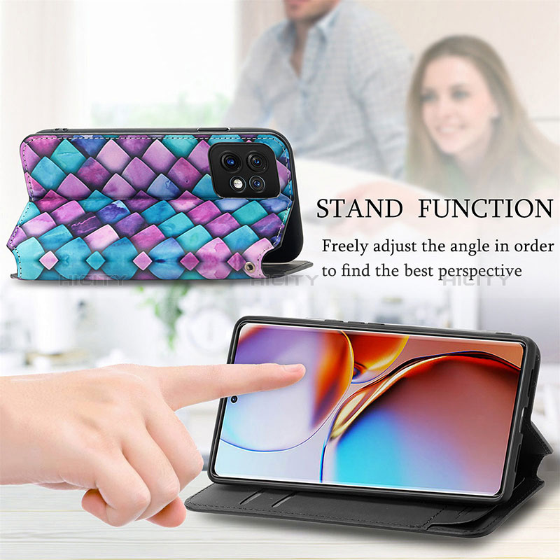 Handytasche Stand Schutzhülle Flip Leder Hülle Modisch Muster S02D für Motorola Moto Edge 40 Pro 5G