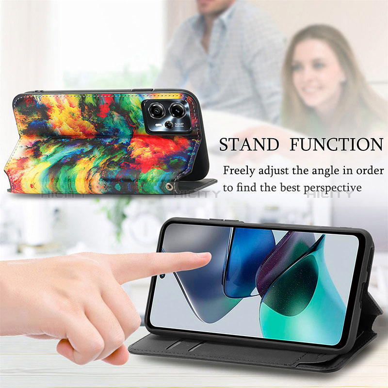 Handytasche Stand Schutzhülle Flip Leder Hülle Modisch Muster S02D für Motorola Moto G13