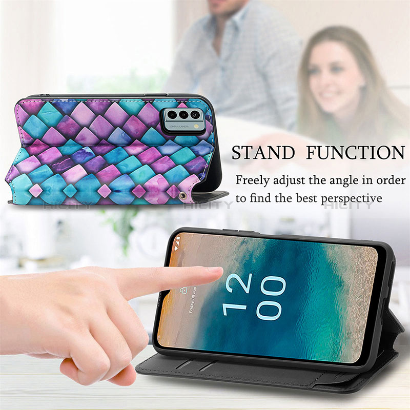 Handytasche Stand Schutzhülle Flip Leder Hülle Modisch Muster S02D für Nokia G22 groß