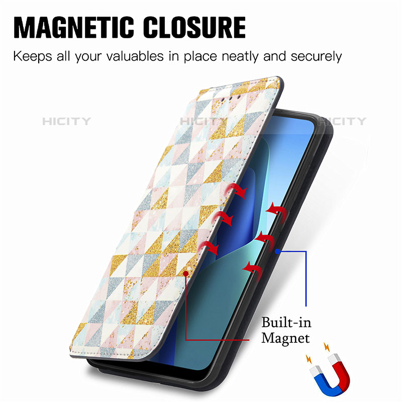 Handytasche Stand Schutzhülle Flip Leder Hülle Modisch Muster S02D für Oppo A16e groß