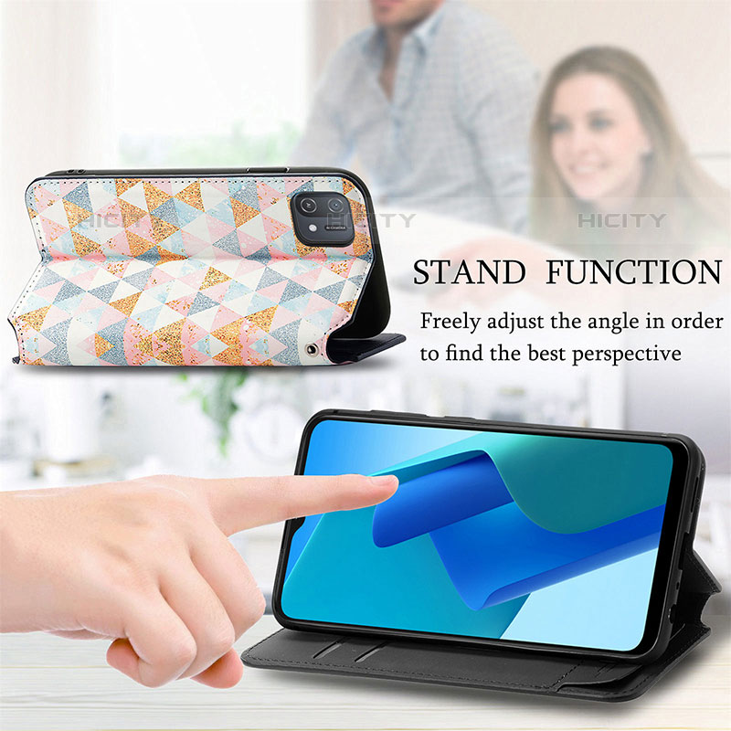 Handytasche Stand Schutzhülle Flip Leder Hülle Modisch Muster S02D für Oppo A16e groß