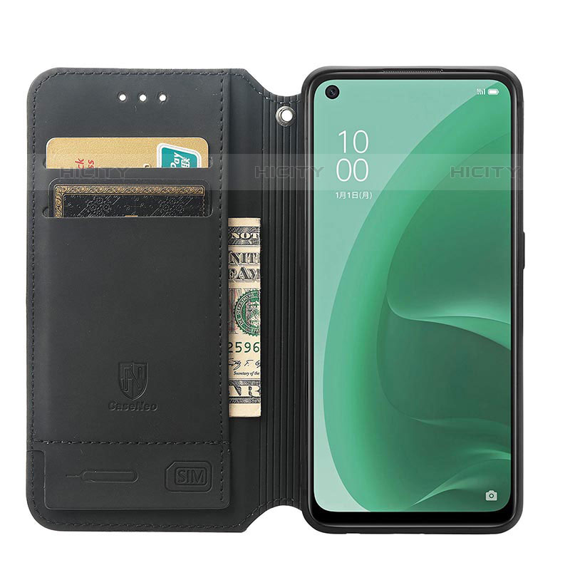 Handytasche Stand Schutzhülle Flip Leder Hülle Modisch Muster S02D für Oppo A55S 5G