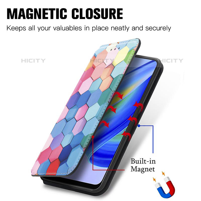 Handytasche Stand Schutzhülle Flip Leder Hülle Modisch Muster S02D für Oppo A74 4G groß